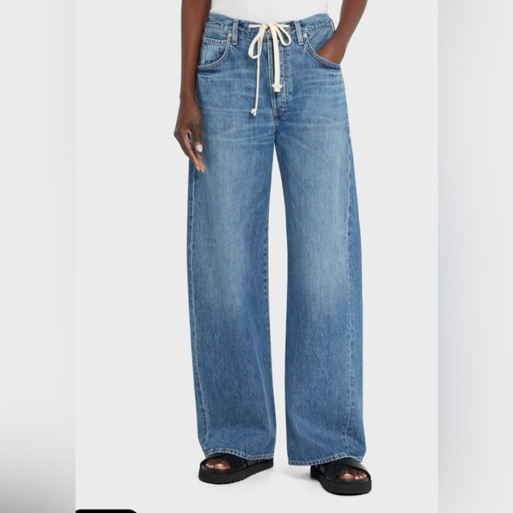 Citizens of humanity Brynn Drawstring High Rise Wide Leg Jeans  size 28